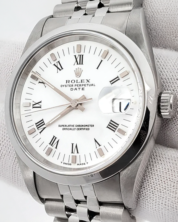 Rolex Oyster Perpetual Date 34MM White Dial Jubilee Bracelet (15200)