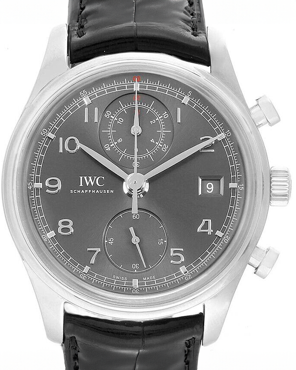 IWC Schaffhausen Portugieser Chronograph 42MM Grey Dial Leather Strap (IW390404)