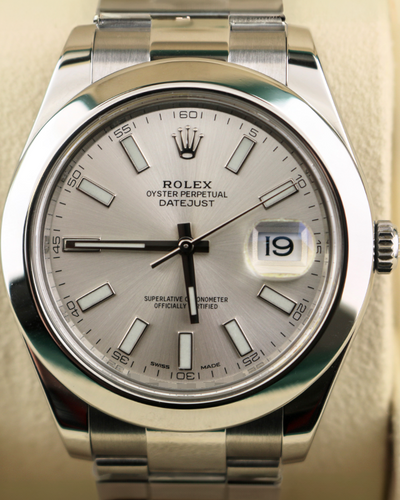 2015 Rolex Datejust II 41MM Silver Dial Steel Bracelet (116300)