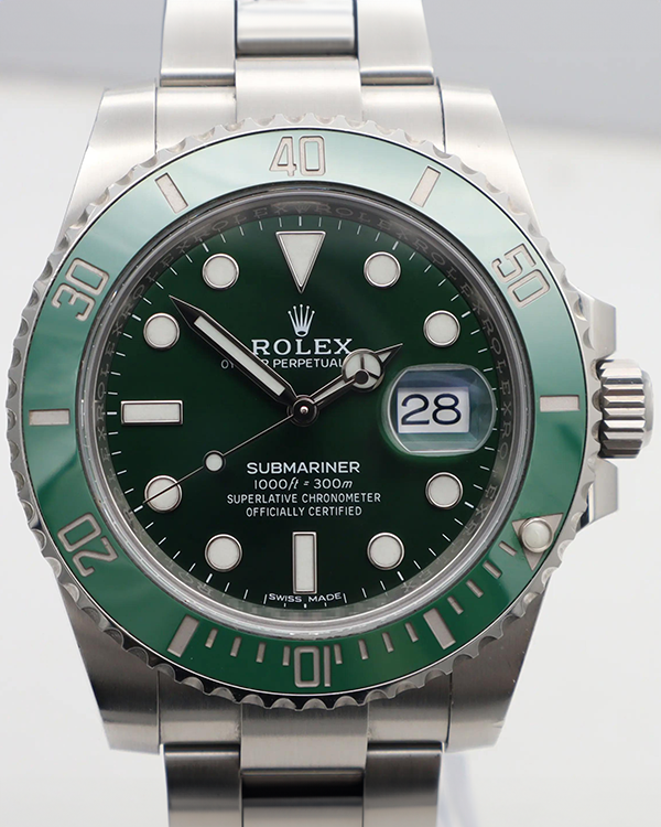 2016 Rolex Submariner Date "Hulk" 40MM Green Dial Steel Bracelet (116610LV)