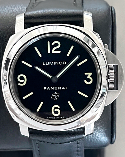 2017 Panerai Luminor Base Logo 44MM Black Dial Leather Strap (PAM01000)