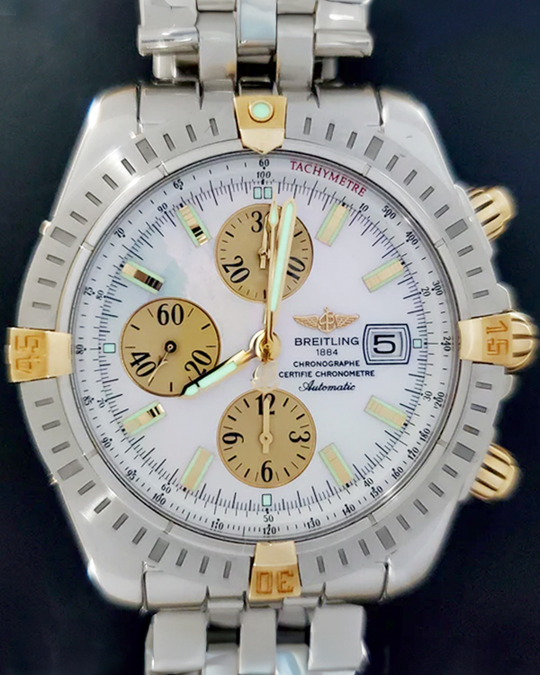 Breitling Chronomat Evolution 44MM Mother of Pearl Dial Steel Bracelet  (B13356)