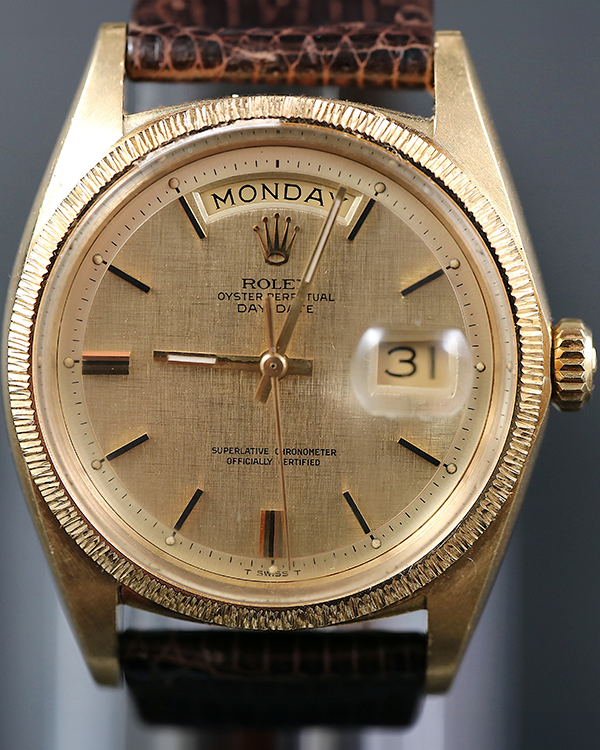 Rolex Day-Date 36MM Champagne Dial Leather Strap (1807)