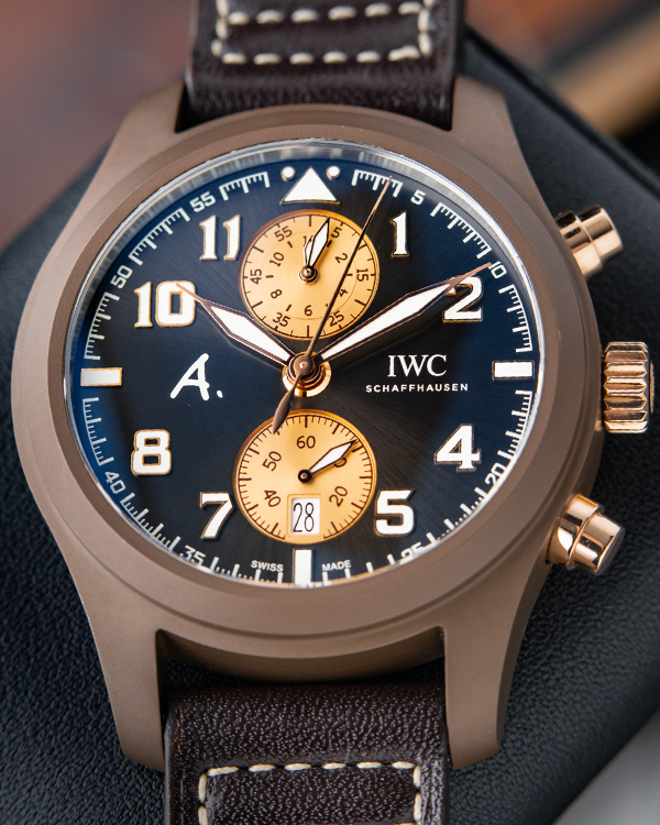 IWC Pilot Chronograph "The Last Flight" 46MM Brown Dial Leather Strap (IW388006)