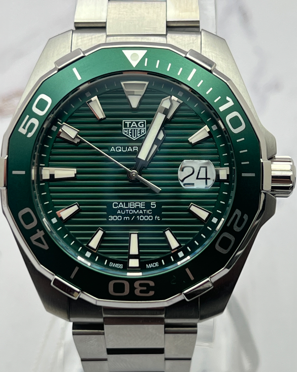 2020 TAG Heuer Aquaracer 300M 43MM Green Dial Steel Bracelet (WAY201S.BA0927)