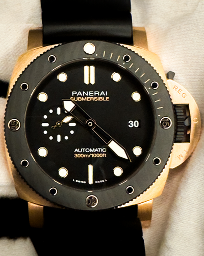 2024 Panerai Submersible 44MM Black Dial Rubber Strap (PAM01070)