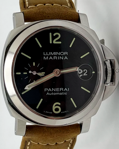 Panerai Luminor Marina Automatic 40MM Black Dial Leather Strap (PAM01048)