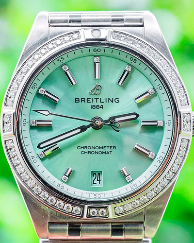 Breitling Chronomat Automatic 36MM Green Dial Steel Bracelet (A10380591L1A1)