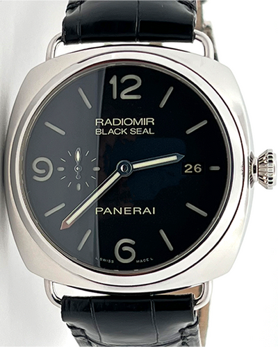 Panerai Radiomir Black Seal 3 Days Automatic 45MM Black Dial Leather Strap (PAM00388)