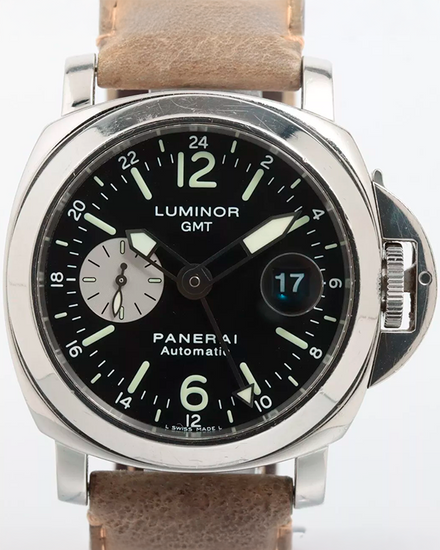 Panerai Luminor GMT Automatic 44MM Black Dial Leather Strap (PAM00088)