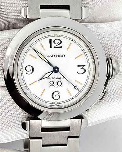 Cartier Pasha C De Cartier Big Date 35MM White Dial Steel Bracelet (2475)