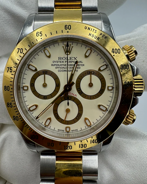 2004 Rolex Cosmograph Daytona "UAE Logo" 40MM Cream Lemon Dial Two-Tone Oyster Bracelet (116523)