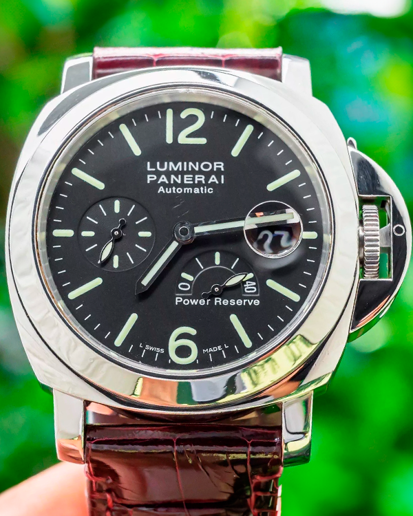 Panerai Luminor Power Reserve 44MM Black Dial Leather Strap (PAM00090)