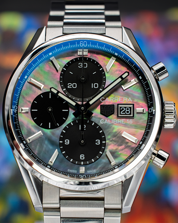 2020 Tag Heuer Carrera Calibre 16 41MM Mother of Pearl Dial Steel Bracelet (CBK2116.BA0715)