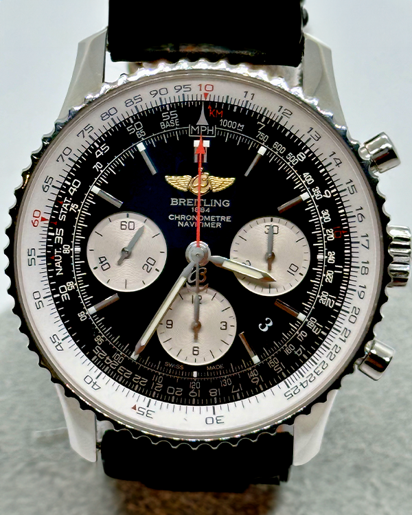 Breitling Navitimer 01 43MM Black Dial Leather Strap (AB0120)