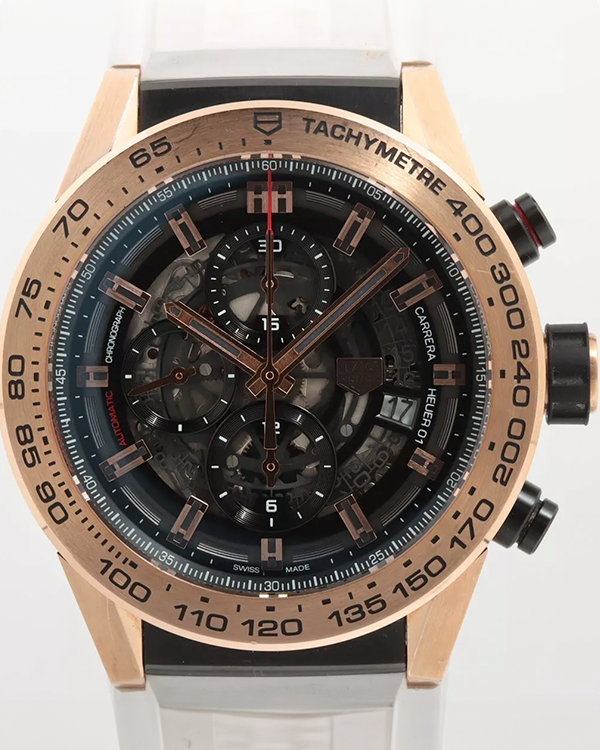 2017 Tag Heuer Carrera 45MM Skeleton Dial Rubber Strap (CAR2A58)