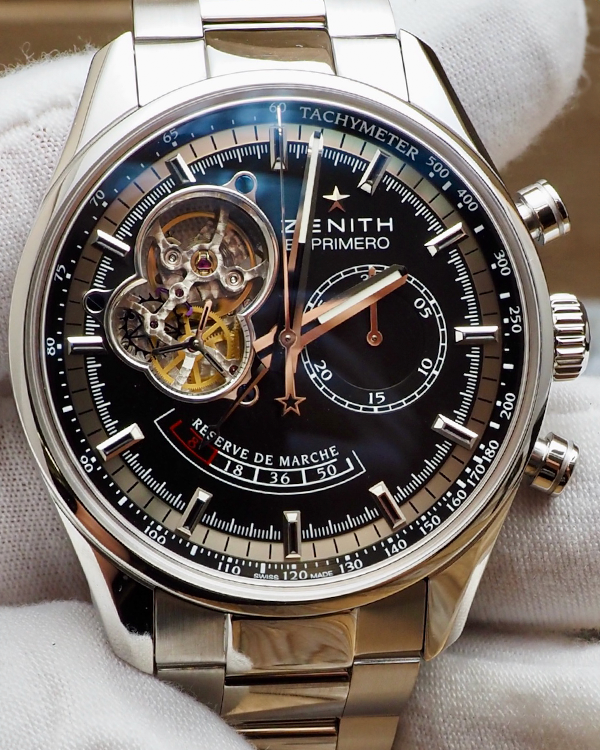 2014 Zenith El Primero Chronomaster 42MM Black Dial Steel Bracelet (03.2080.4021/21.M2040)