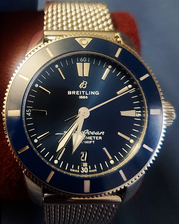 2019 Breitling Superocean Heritage 44MM Blue Dial Steel Bracelet (AB2030161C1A1)