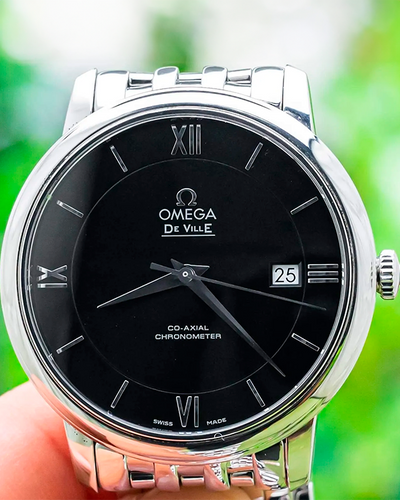 Omega De Ville Prestige 39.5MM Black Dial Steel Bracelet (424.10.40.20.01.001)