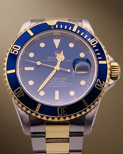 Rolex Submariner Date "Bluesy" 40MM Blue Dial Two-Tone Oyster Bracelet (16613)