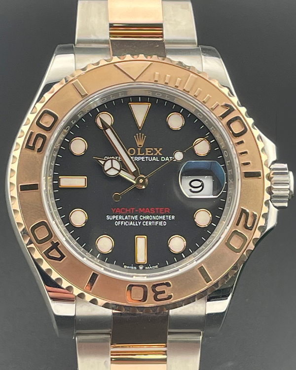 2022 Rolex Yacht-Master 40MM Gold Black Dial  Two-Tone Steel/Rose Gold (126621)