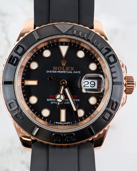 Rolex Yacht-Master 40MM Black Dial Oysterflex Strap (116655)