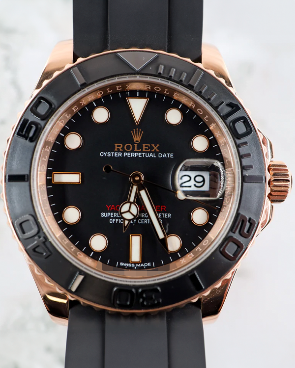 Rolex Yacht-Master 40MM Black Dial Oysterflex Strap (116655)