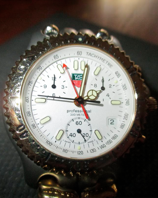 1990 TAG Heuer S/EL Professional Chronograph 39MM White Dial Two-Tone Bracelet (CQ1120. BB0424)