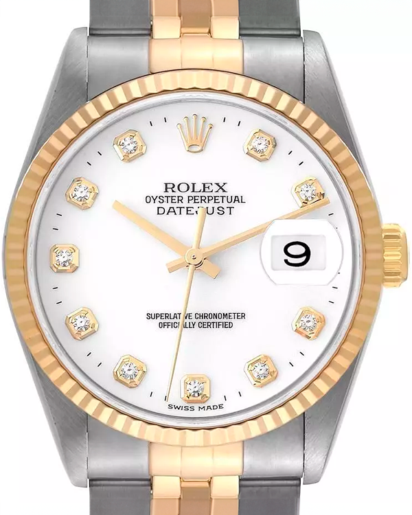 Rolex Datejust 36MM White Dial Two-Tone Jubilee Bracelet (16233)