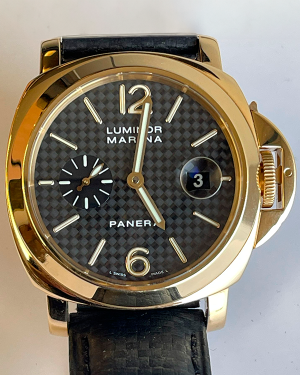 Panerai Luminor Marina 44MM Black Dial Leather Strap (PAM00140)