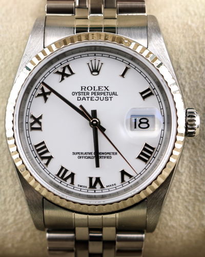 Rolex Datejust 36MM White Dial Steel Jubilee Bracelet (16234)