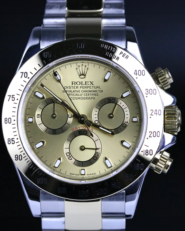 2002 Rolex Cosmograph Daytona 40MM Champagne Dial Two-Tone Bracelet (116523)