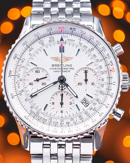 Breitling Navitimer 42MM Silver Dial Steel Bracelet (A23322)
