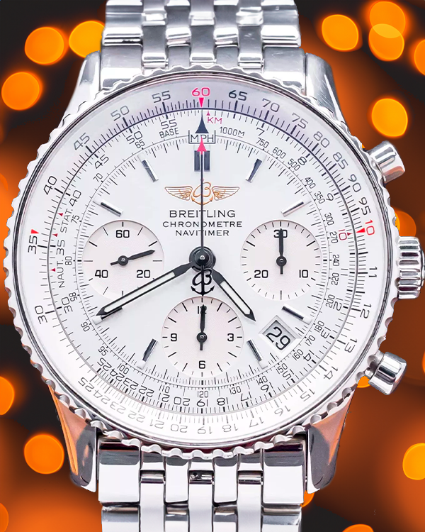 Breitling Navitimer 42MM Silver Dial Steel Bracelet (A23322)