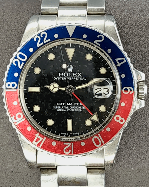 1984 Rolex GMT-Master "Pepsi" Vintage 40MM Spider & Starry Night Black Dial Oyster Bracelet (16750)