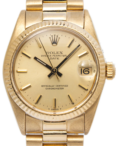 Rolex DateJust 31MM Champagne Dial Yellow Gold Bracelet (6827)