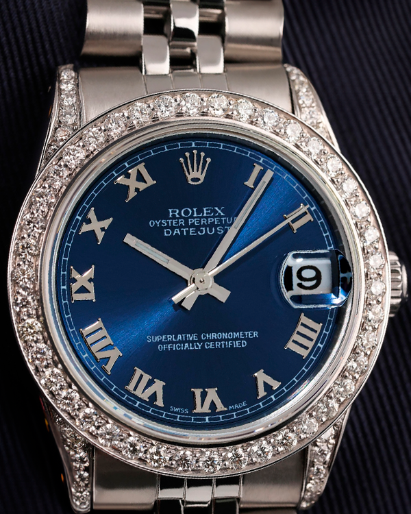 Rolex Datejust 31MM Aftermarket Bezel Blue Dial Jubilee Bracelet (68274)