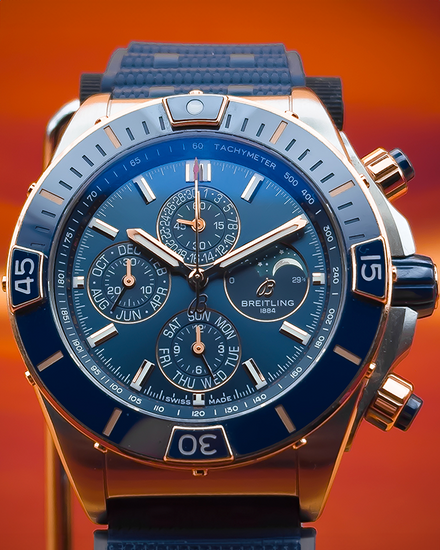 Breitling Super Chronomat 44MM Blue Dial Rubber Strap (U19320161C1S1)