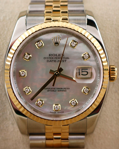 2008 Rolex Datejust 36MM Mother of Pearl Dial Two-Tone Jubilee Bracelet (116233)