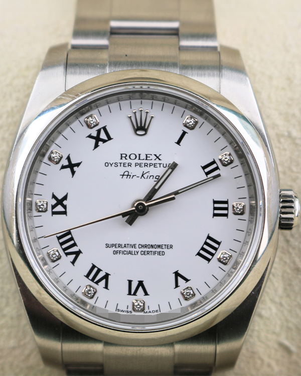 Rolex Air-King 34MM White Dial Steel Bracelet (114200)