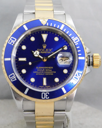 2000 (P Serial) Rolex Submariner Date "Bluessy" 40MM Blue Dial Two-Tone Bracelet (16613)