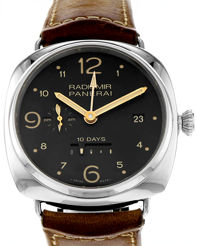 2012 Panerai Radiomir 10 Days GMT 47MM Brown Dial Leather Strap (PAM00391)