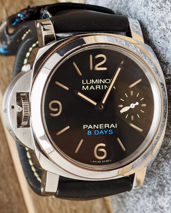 2016 Panerai Luminor Marina 8 Days Lefty 44mm Black Dial Leather Strap (PAM00796)