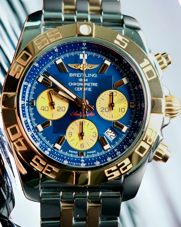 2020 Breitling Chronomat 44MM Blue Dial Two-Tone Bracelet (CB0110121C1C1)