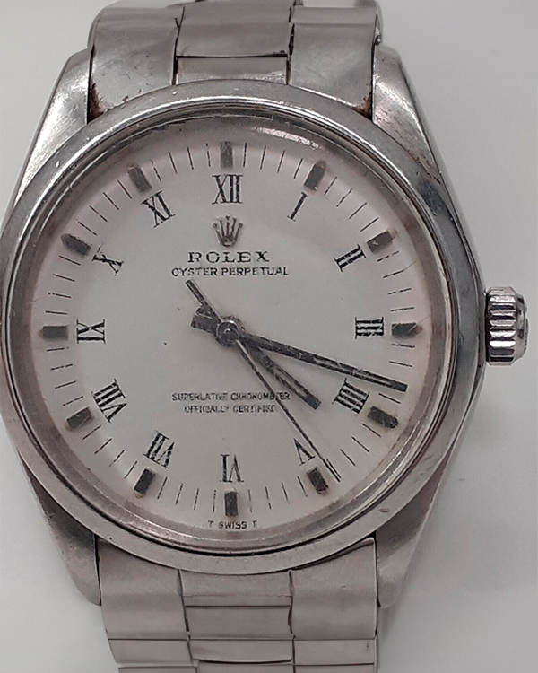 Rolex Oyster Perpetual Vintage 34MM White Dial Steel Bracelet (1002)