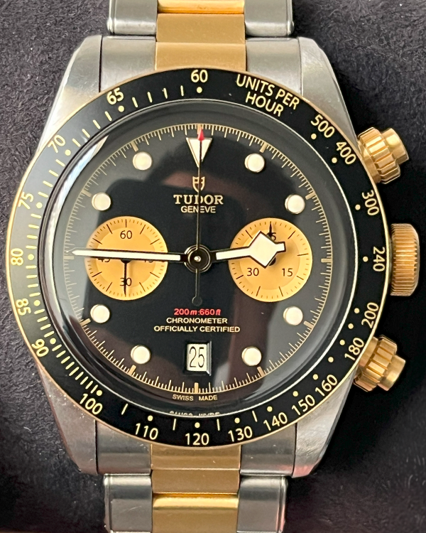 Tudor Black Bay Chrono S&G 41MM Black Dial Two-Tone Bracelet (79363N)