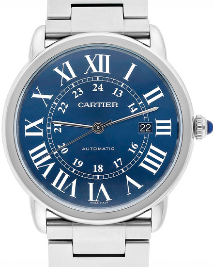 2018 Cartier Ronde de Cartier Croisière Solo XL 42MM Blue Dial Steel Bracelet (WSRN0023)