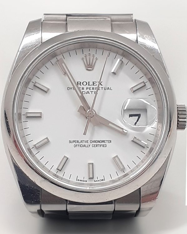 Rolex Oyster Perpetual Date 34MM White Dial Oyster Bracelet (115200)