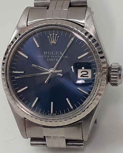 Rolex Oyster Perpetual Lady Date 26MM Blue Dial Jubilee Bracelet (6517)