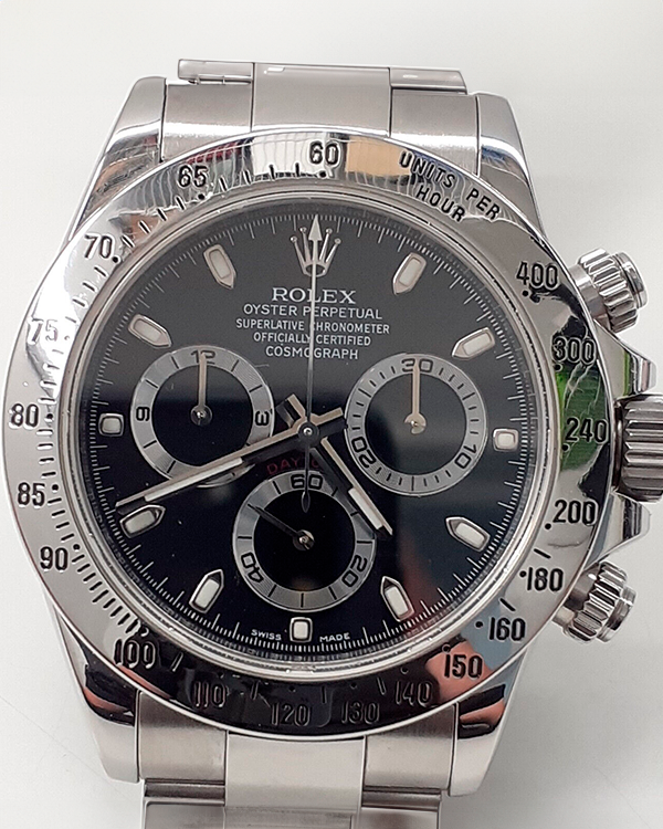 2009 (V Serial) Rolex Cosmograph Daytona 40MM Black Dial Steel Bracelet (116520)